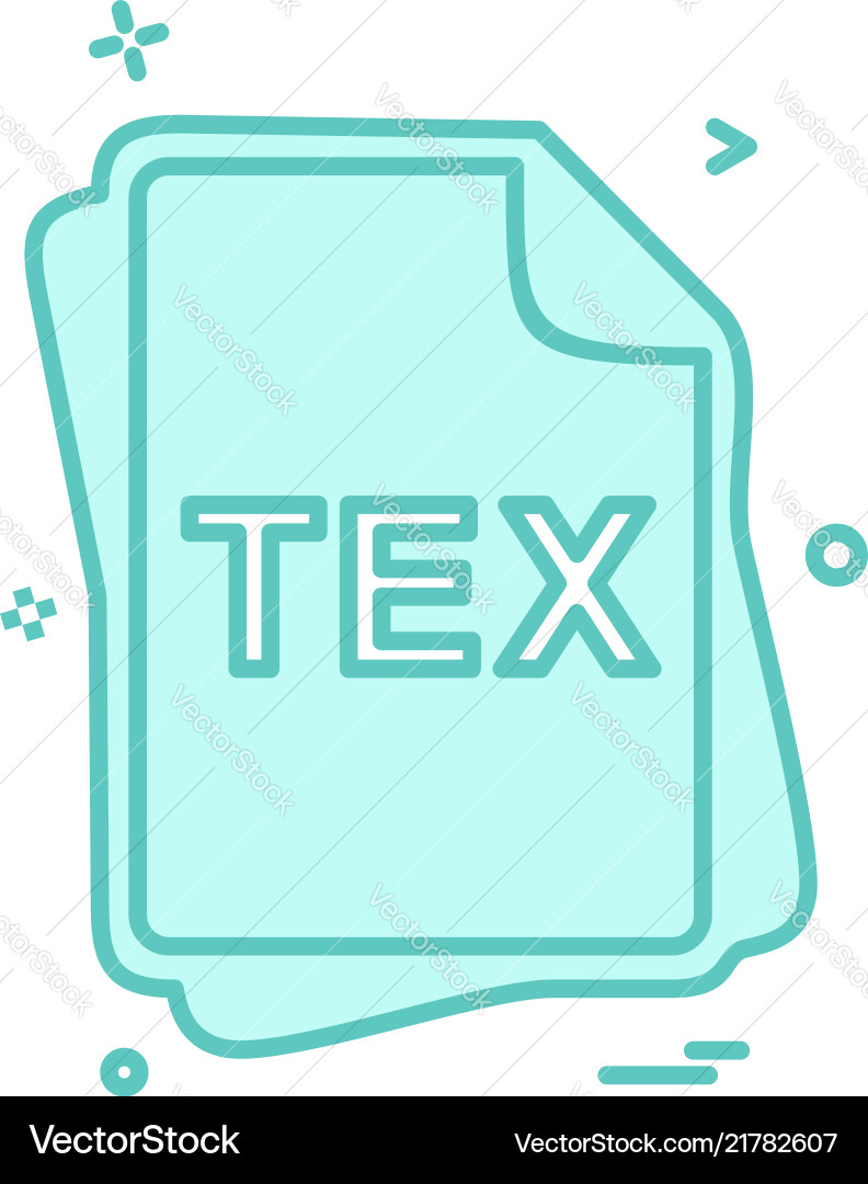 Tex file type icon design Tex file type icon design vector image