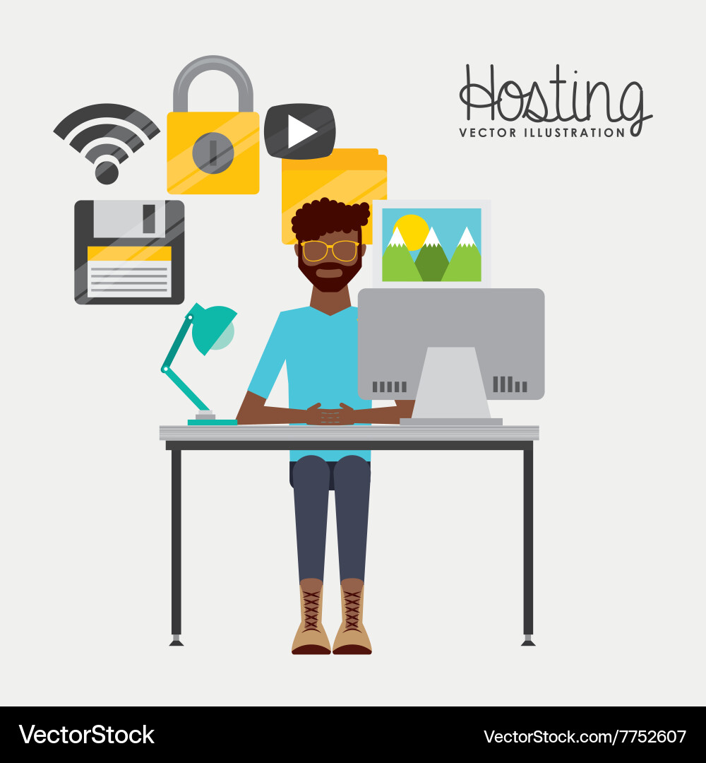 Web hosting design vector image
