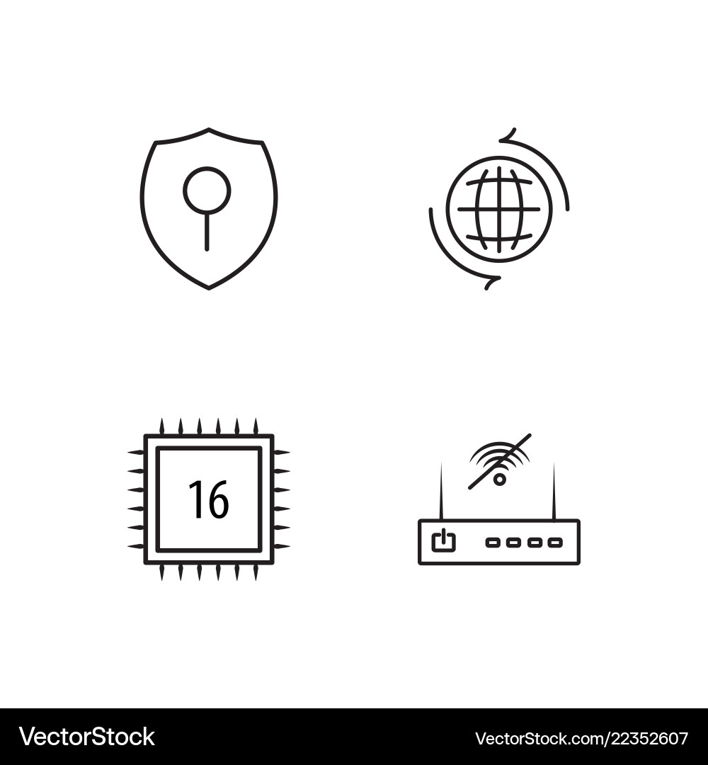 Web simple outlined icons set Vector Image