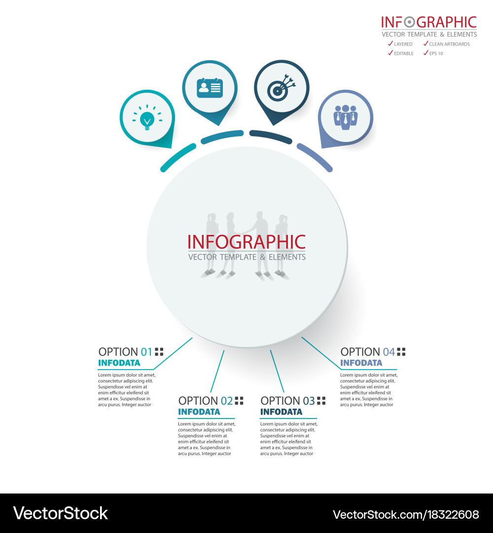 Abstract element infographics 4 option design vector image