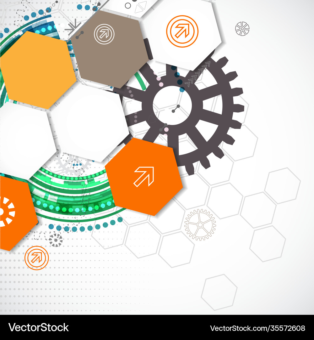 Abstract technological background with various Abstract technological background with various Vector Image