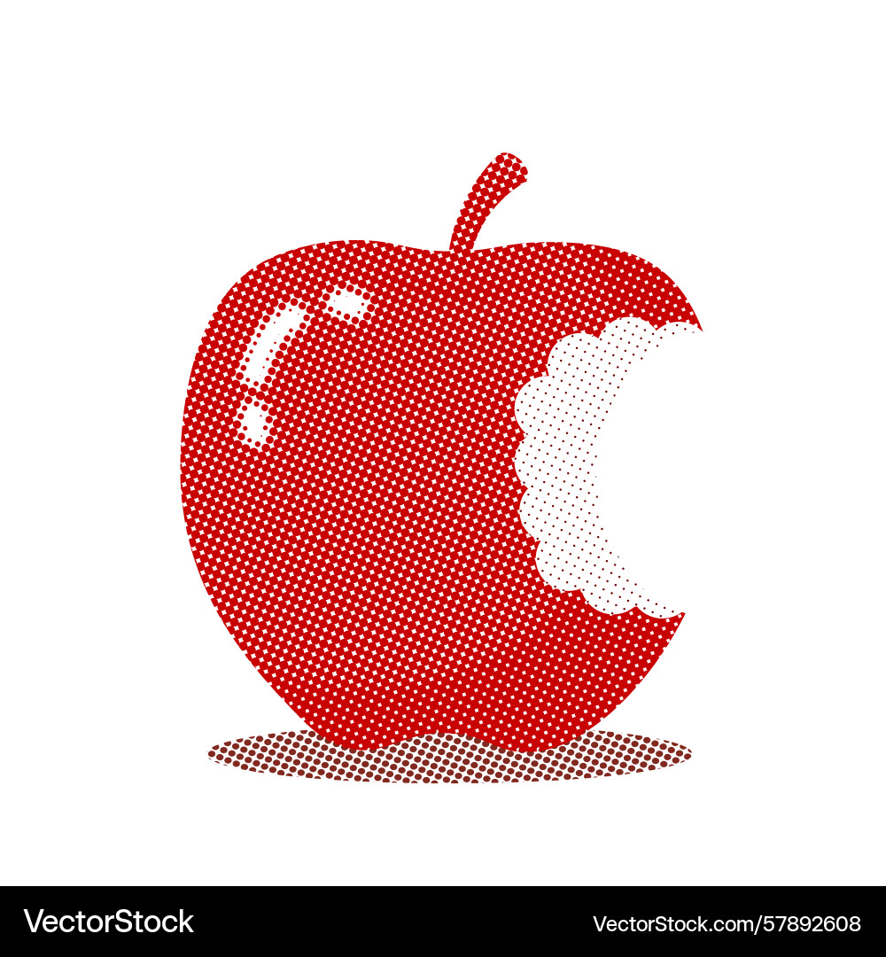 Apple design in halftone style Vector Image