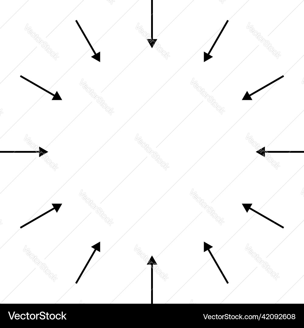 Arrows pointers inward collect intermix gather Arrows pointers inward collect intermix gather vector image