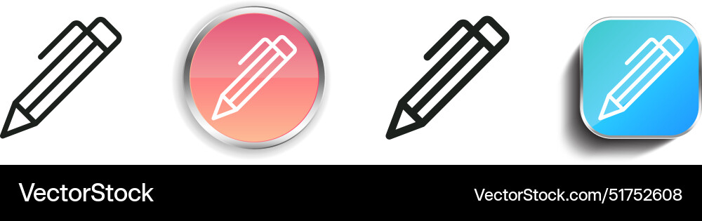 Ballpoint pen icon thin linear regular and button vector image
