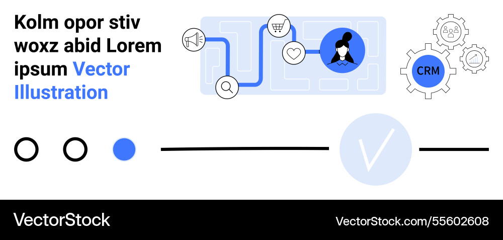 Business process mapping with crm integration Business process mapping with crm integration vector image