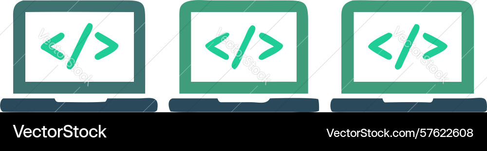 Coding workstation setup digital development vector image
