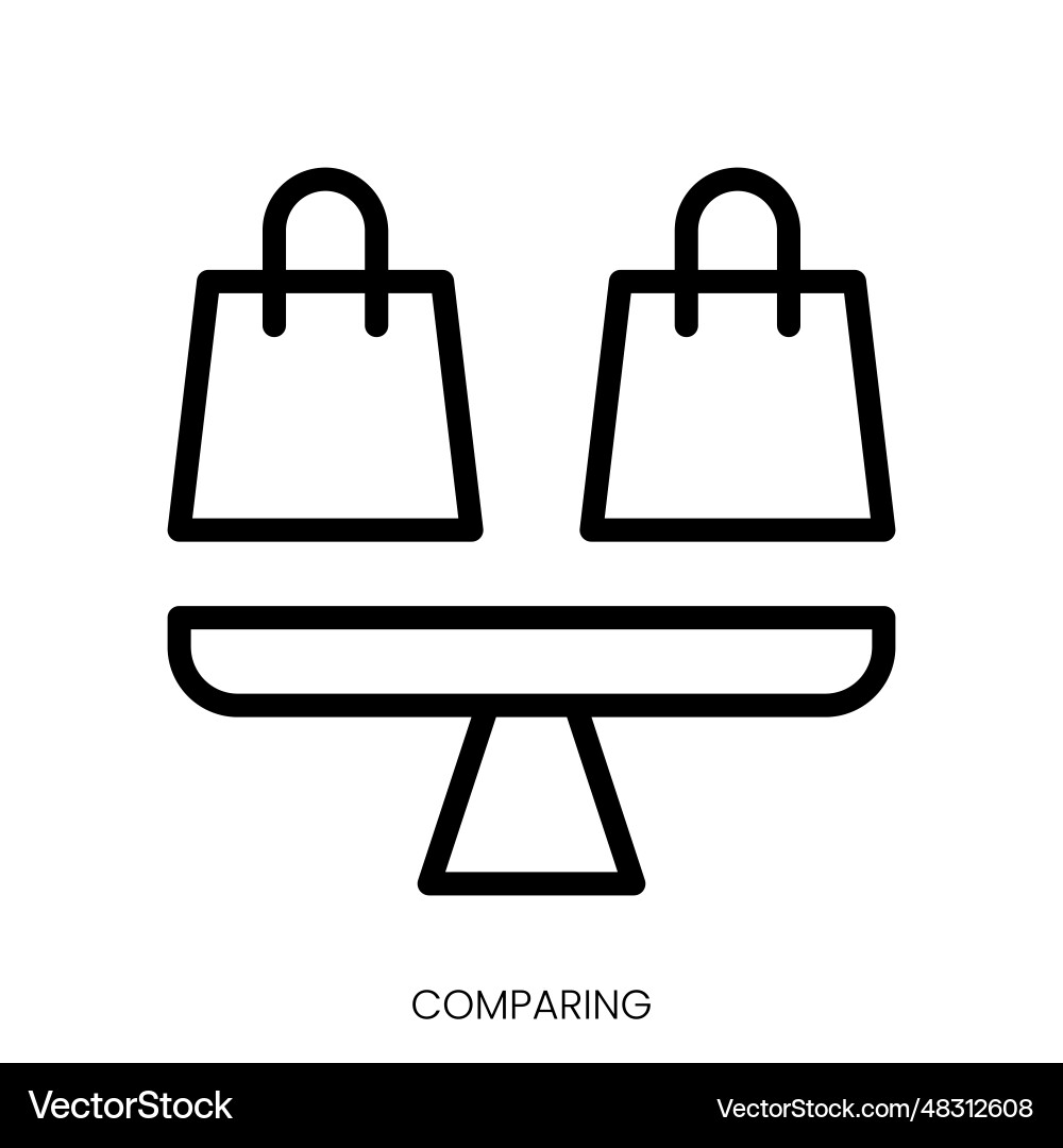 Comparing icon line art style design isolated Comparing icon line art style design isolated vector image
