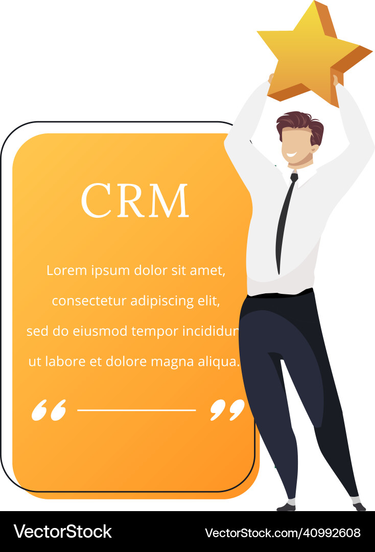 Crm flat color character quote smiling Crm flat color character quote smiling vector image