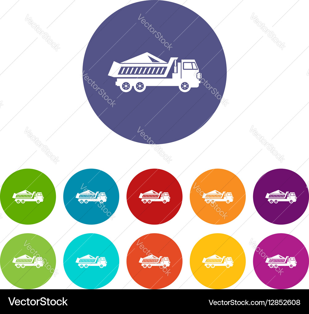 Dump track set icons Vector Image