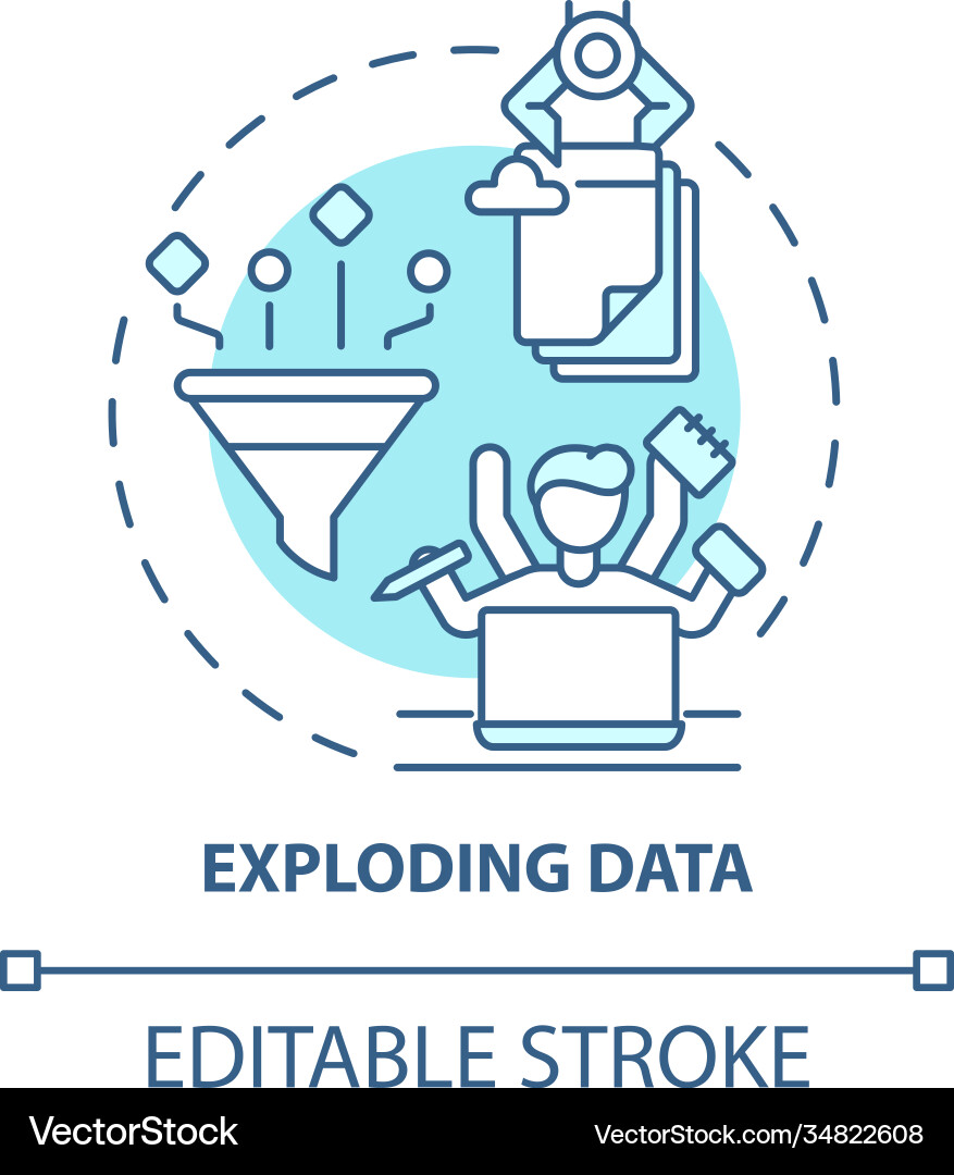 Exploding data concept icon Exploding data concept icon vector image