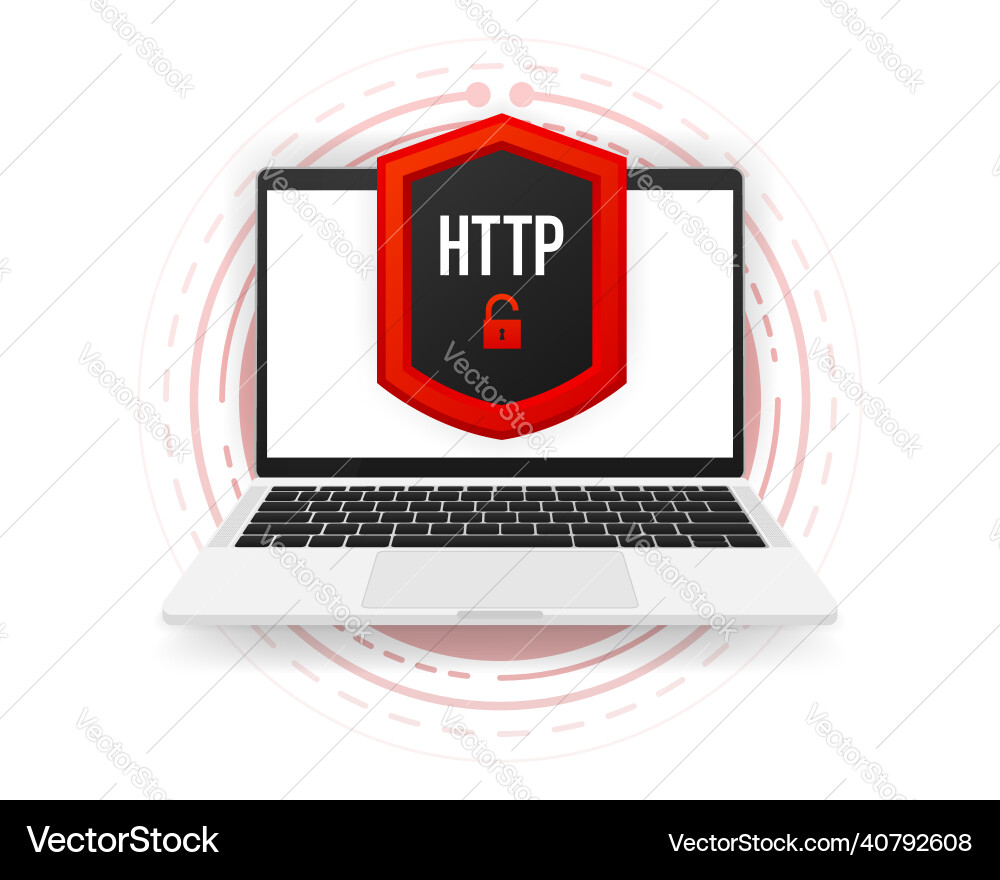 Https and http protocols safe web surfing Https and http protocols safe web surfing vector image