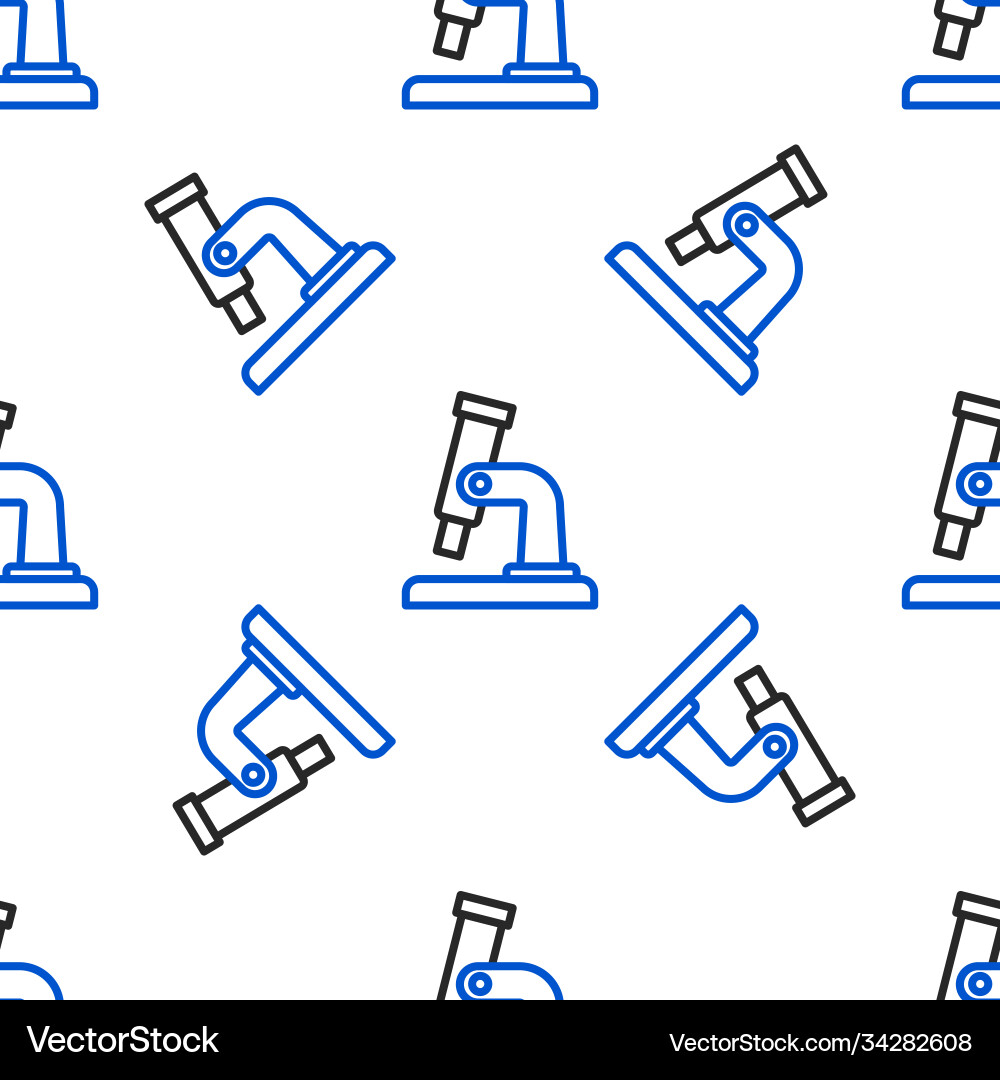 Line microscope icon isolated seamless pattern vector image