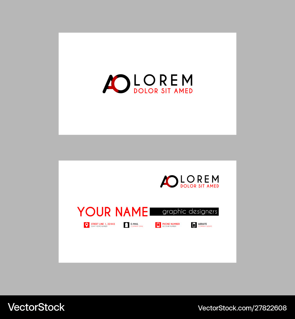 Modern creative business card template with ao Modern creative business card template with ao vector image