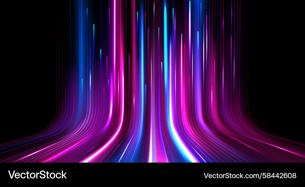 Neon Speed Data Flow Vector Image