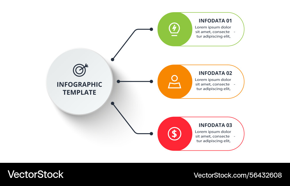 Process chart elements of graph diagram with 3 Process chart elements of graph diagram with 3 vector image