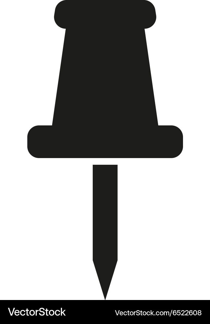 Push pin icon memo and note attachment vector image