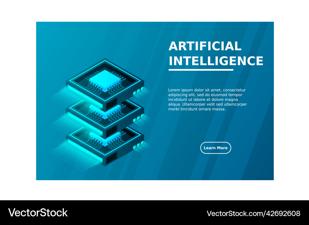Quantum computer large data processing server Quantum computer large data processing server vector image