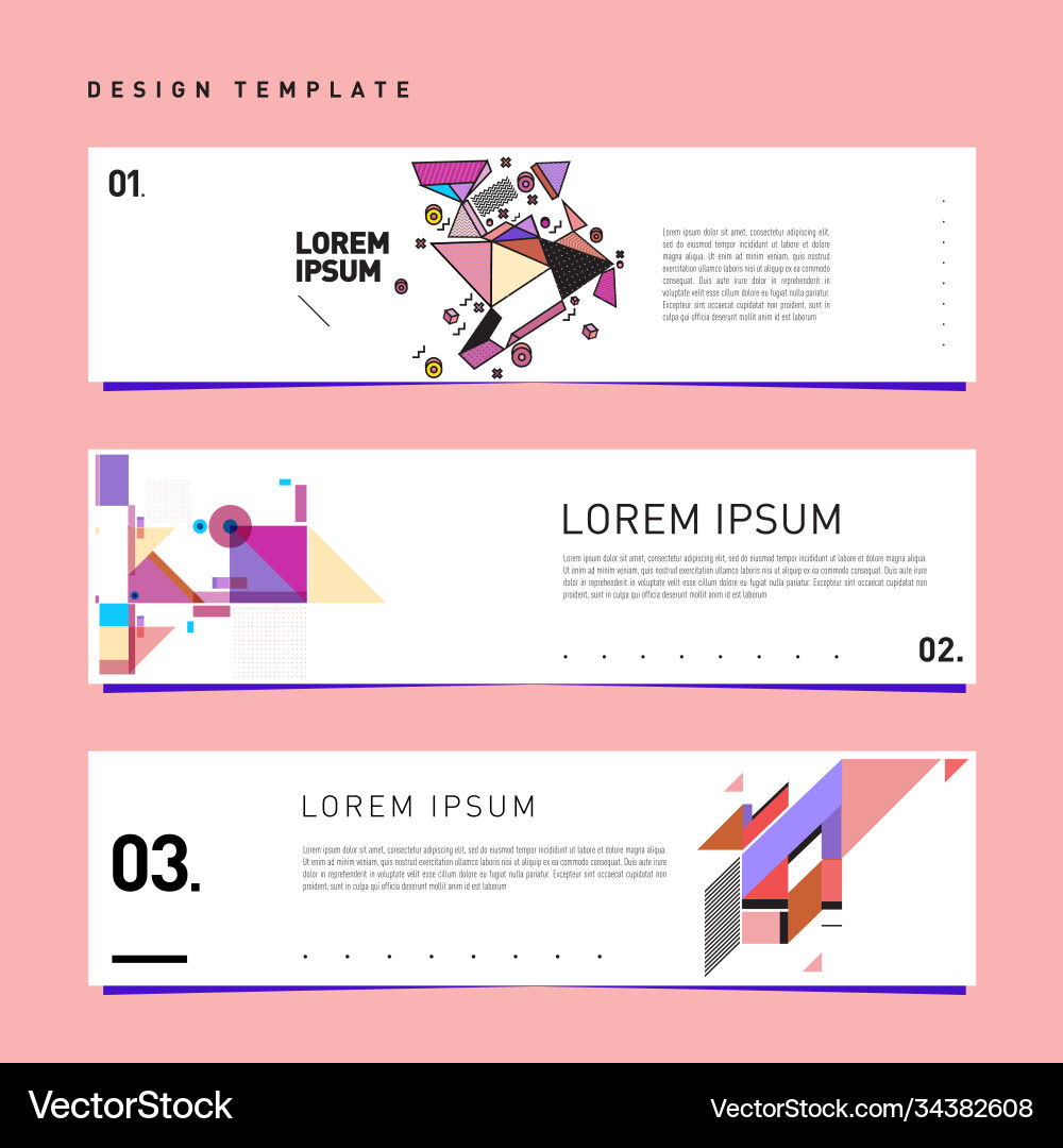 Set abstract banner web design template retro Set abstract banner web design template retro vector image