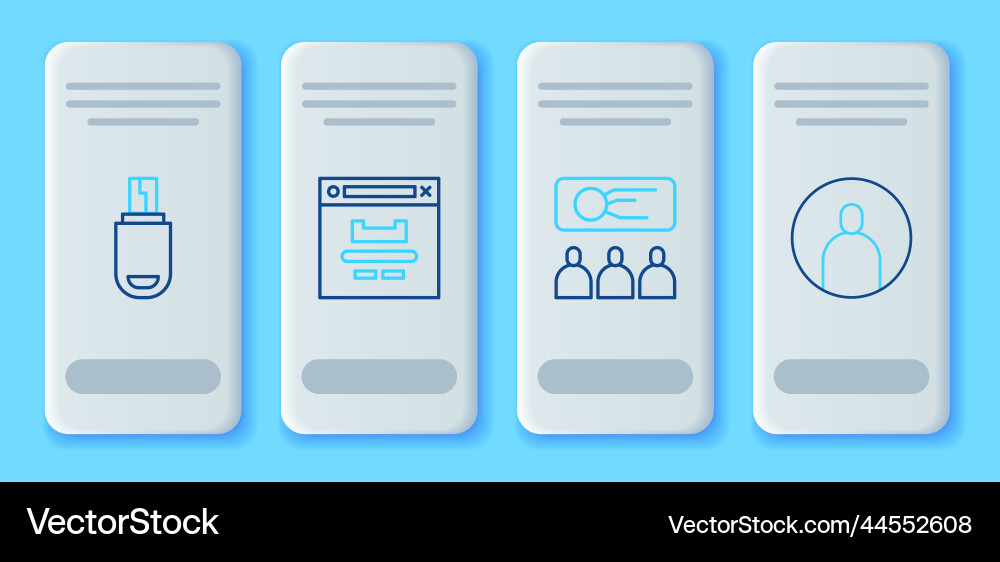 Set line browser window training presentation Set line browser window training presentation vector image