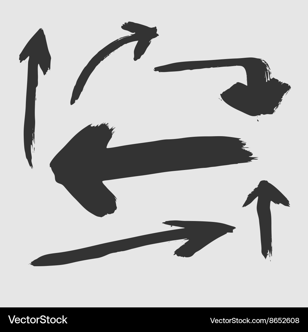 Set of many different arrows on a white background vector image
