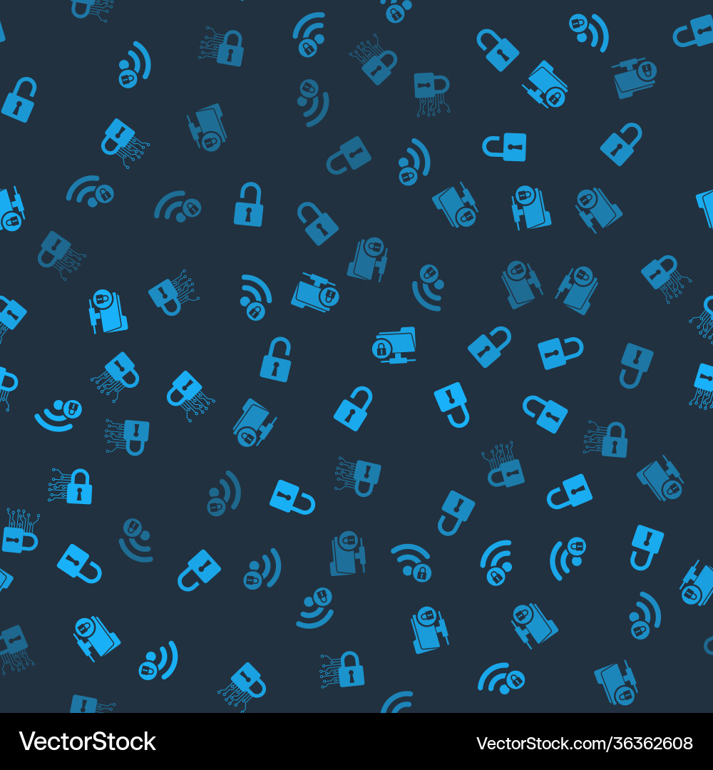 Set wifi locked open padlock ftp folder Vector Image