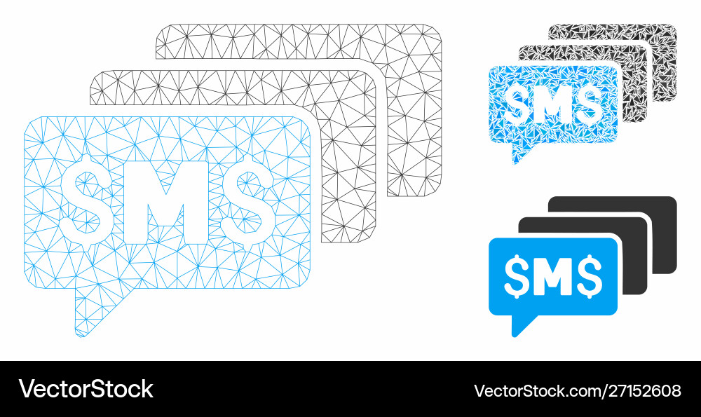 Sms messages mesh network model Sms messages mesh network model vector image