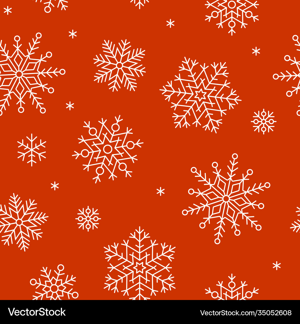 Snowflake seamless pattern vector image