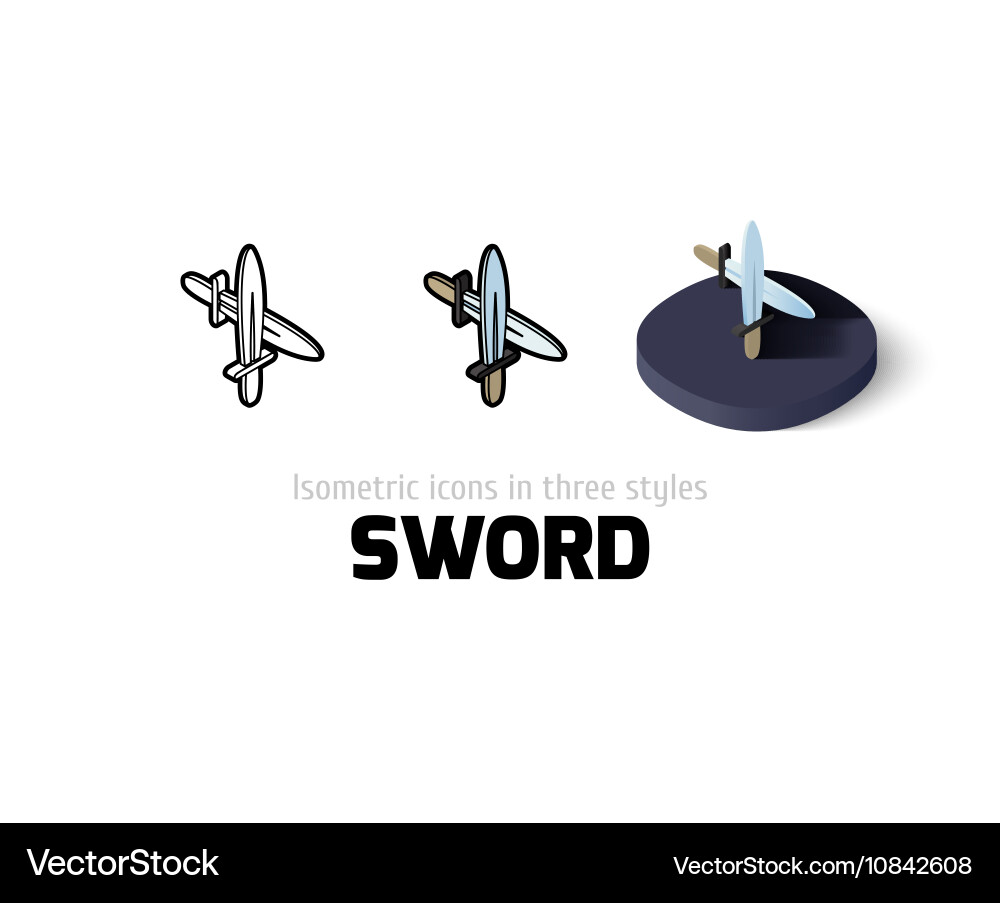 Sword icon in different style vector image