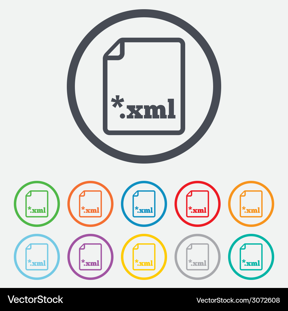XML File Icon - Document Symbol Vector Image