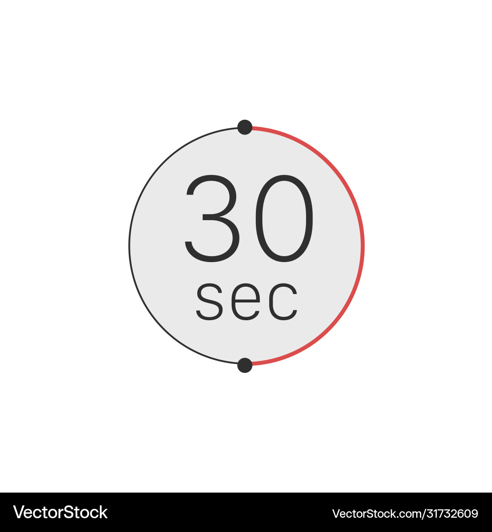 30 seconds timer stopwatch or countdown icon time vector image