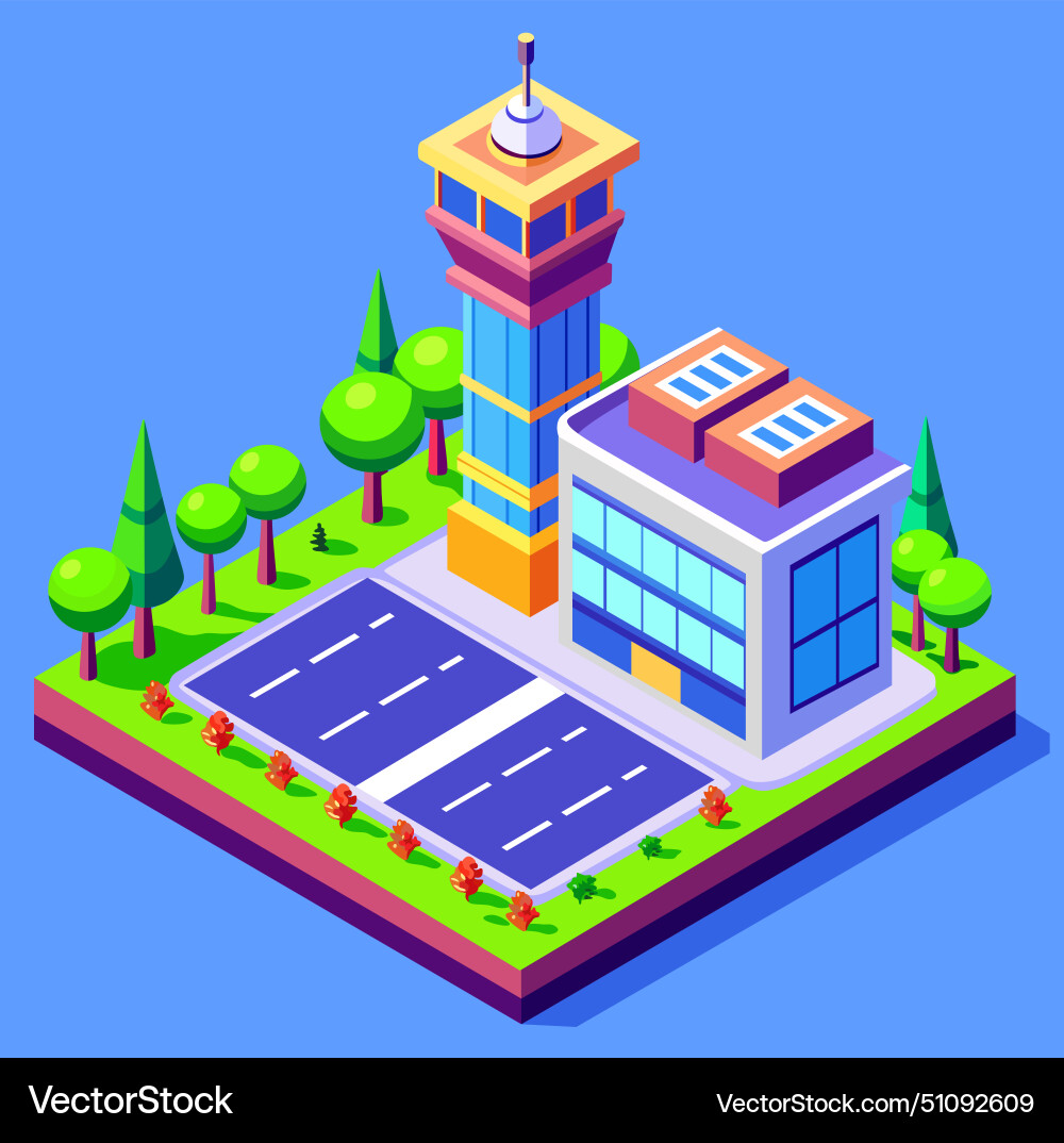 A buildings isometric game asset art style 3d Vector Image