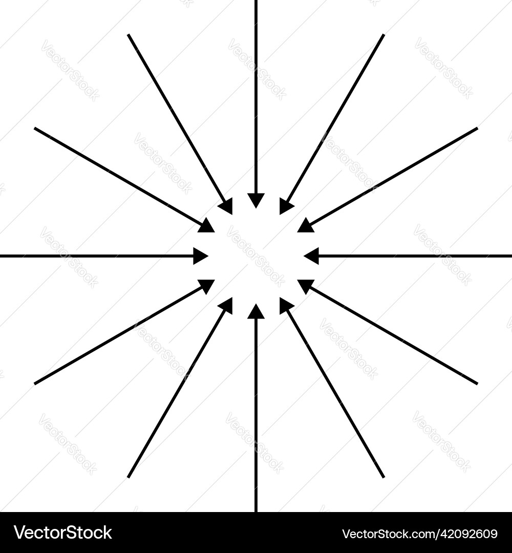 Arrows pointers inward collect intermix gather Arrows pointers inward collect intermix gather vector image