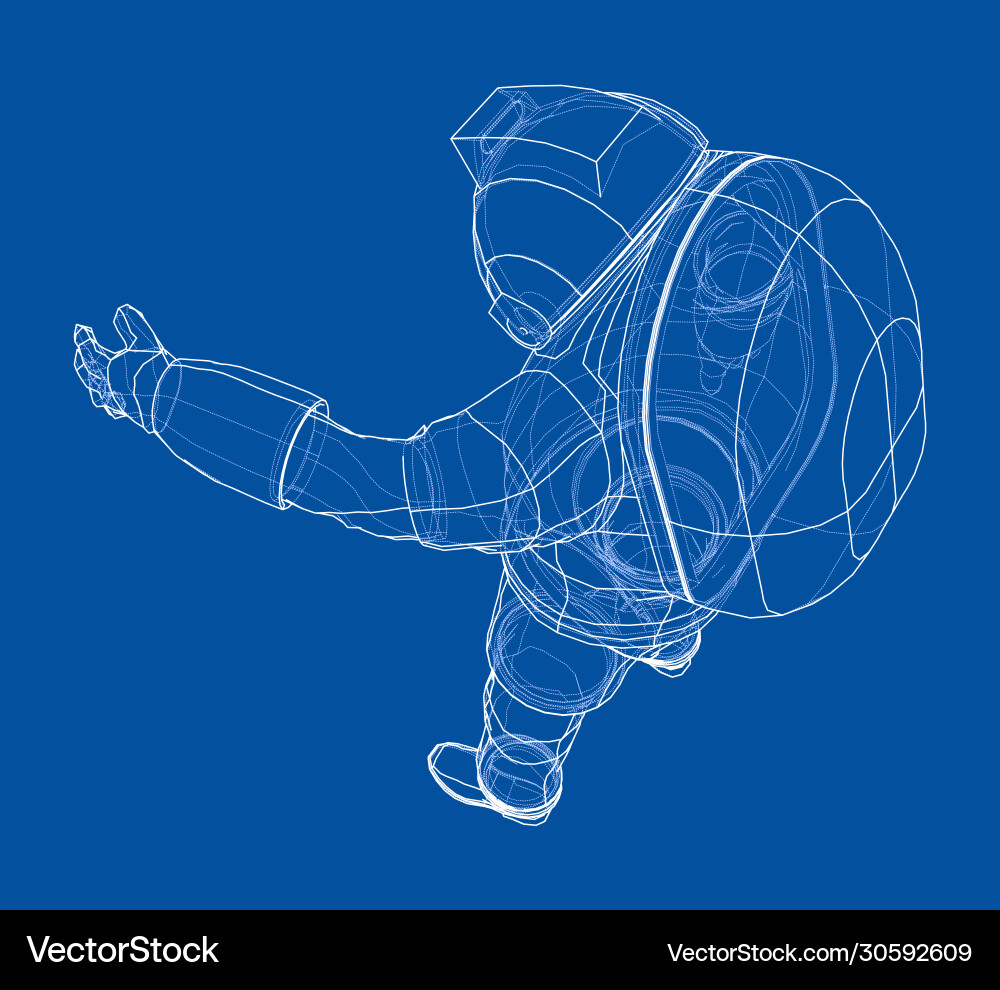 Astronaut concept rendering 3d vector image