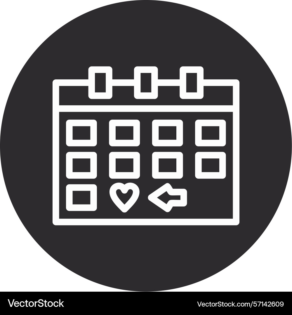 Calendar with a save the date marker inverted Vector Image