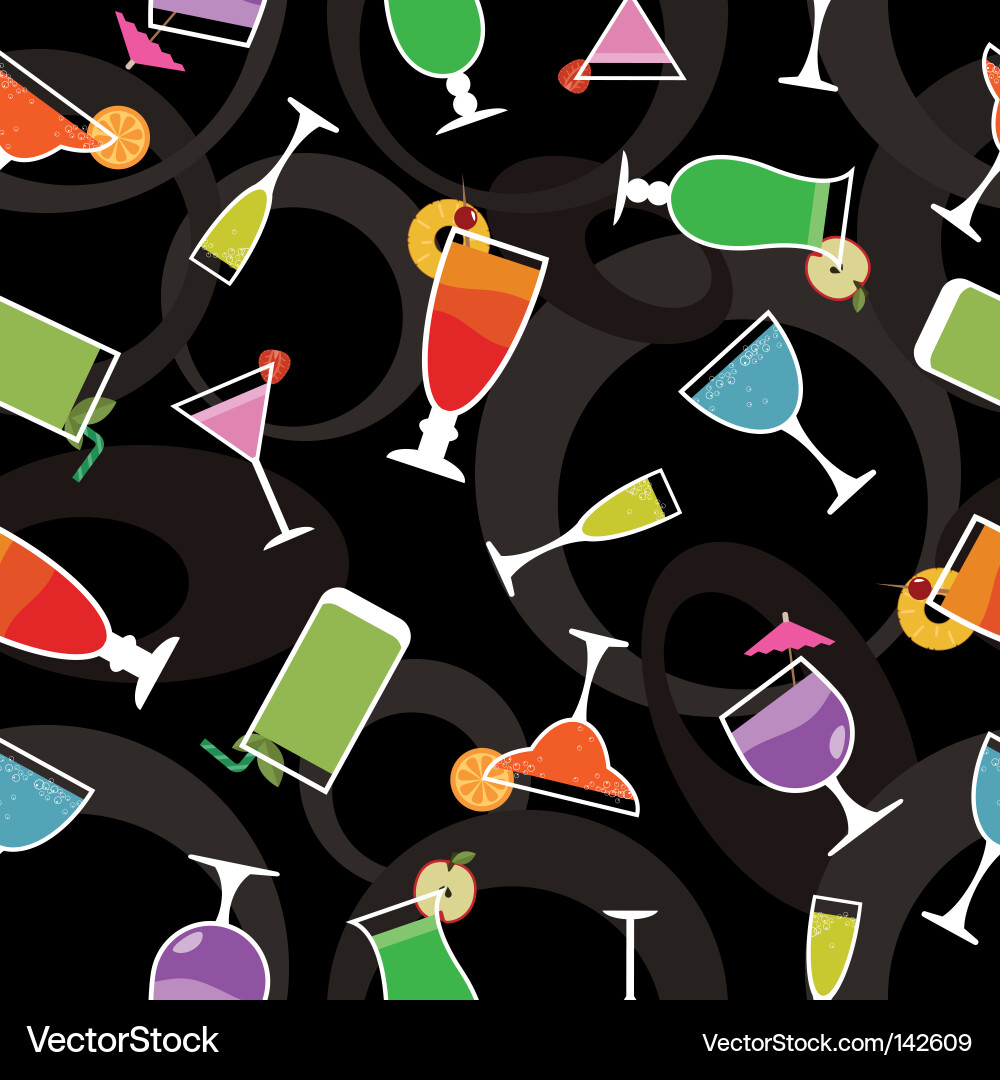 Cocktail Vector Pattern Cocktail pattern Royalty Free Vector Image - VectorStock