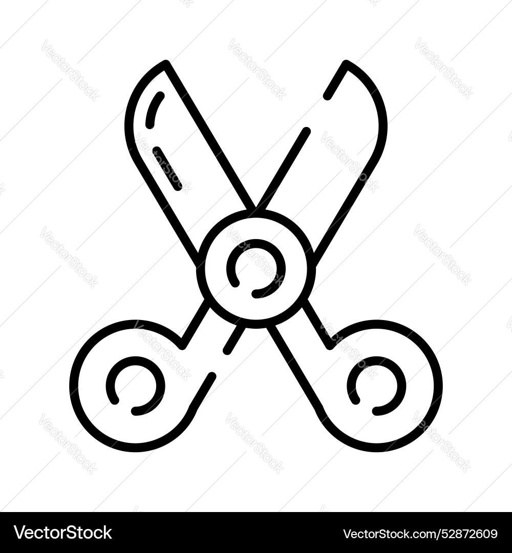 Creatively designed icon of scissors in trendy Vector Image