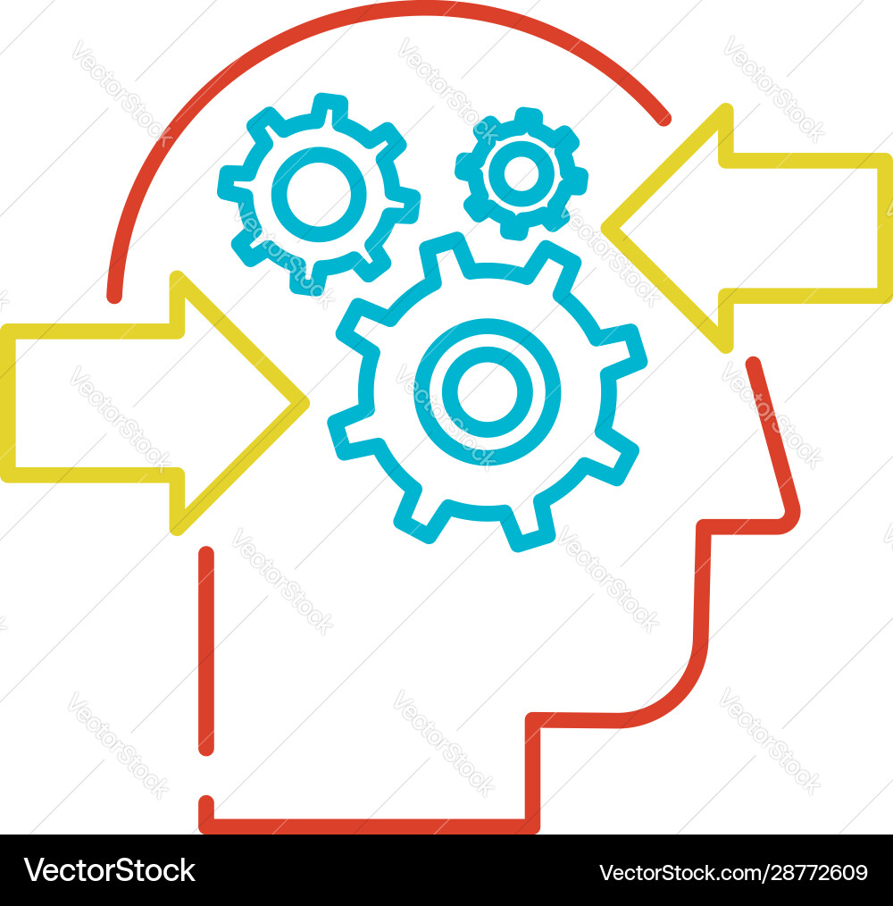 Decision making process thin line icon vector image
