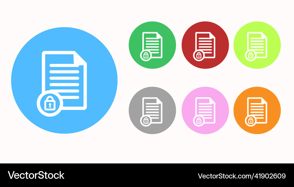 Encrypted file icon set Encrypted file icon set Vector Image