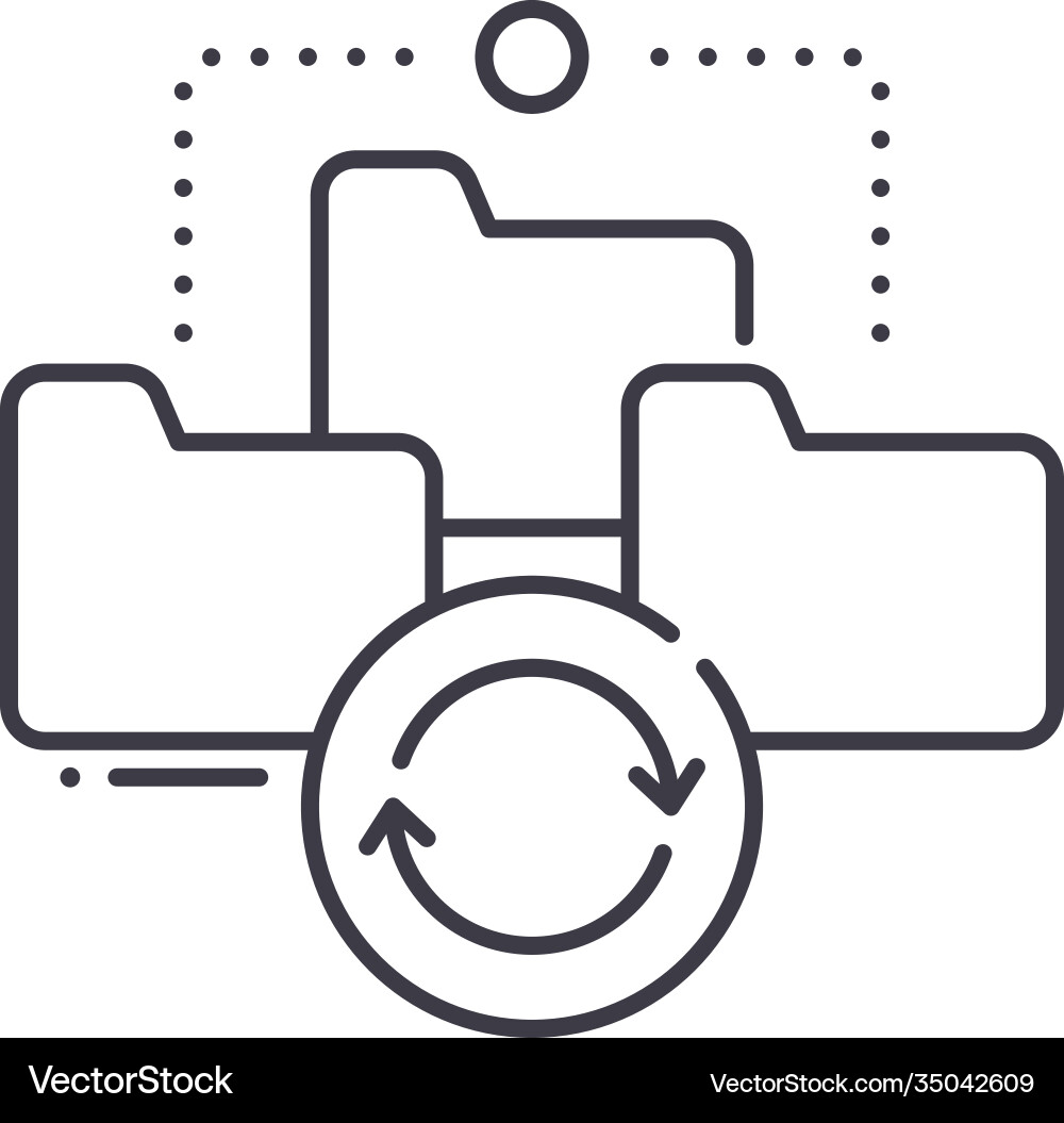 File network icon linear isolated File network icon linear isolated vector image