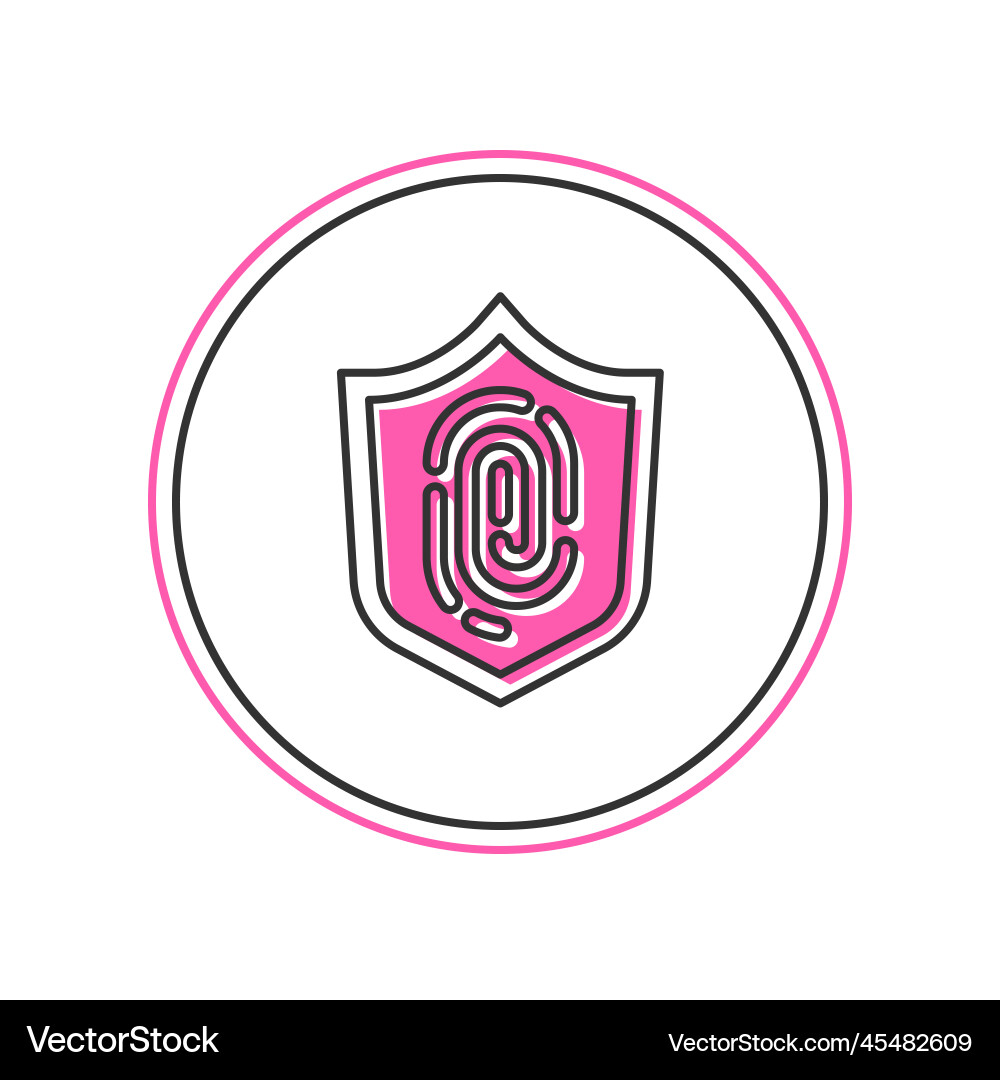 Filled outline fingerprint icon isolated on white Filled outline fingerprint icon isolated on white vector image
