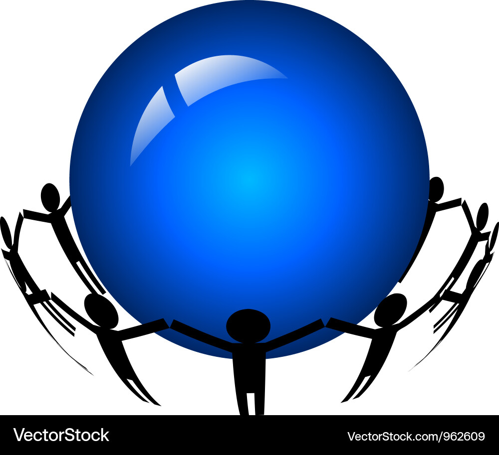 Global Unity & Cooperation vector image
