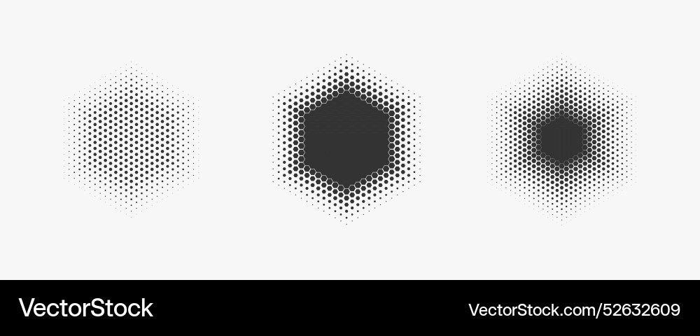Hexagonal halftone pattern Hexagonal halftone pattern vector image