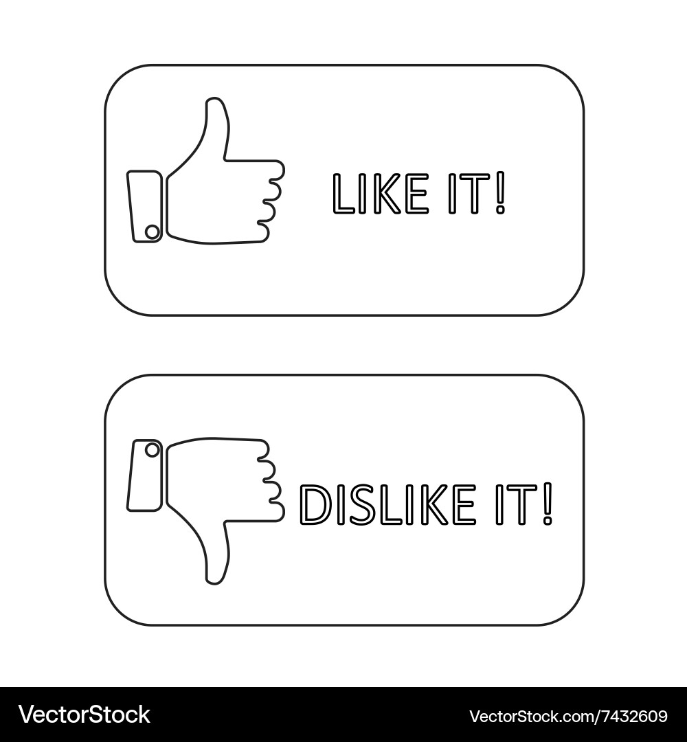 Like it and dislike symbol line style button vector image
