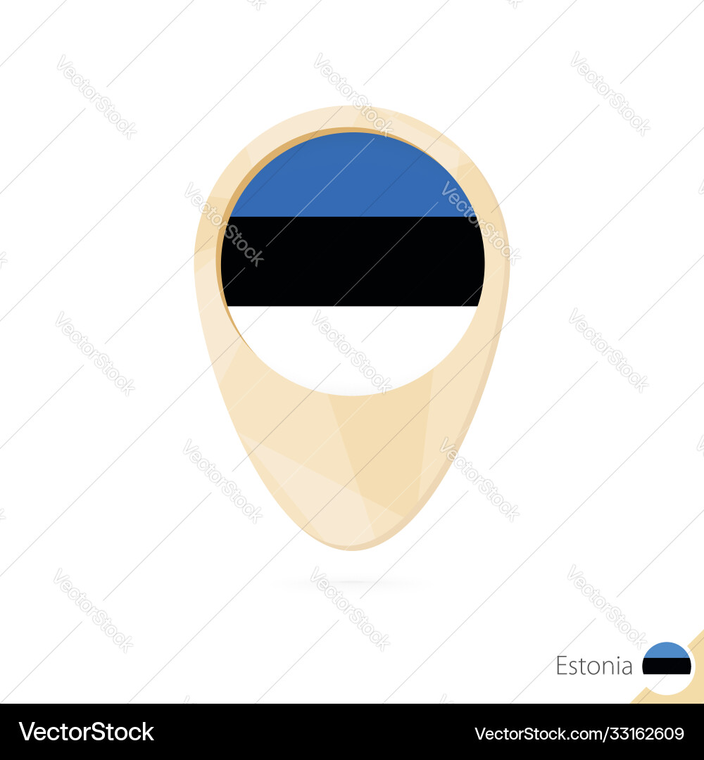 Map pointer with flag estonia orange abstract vector image