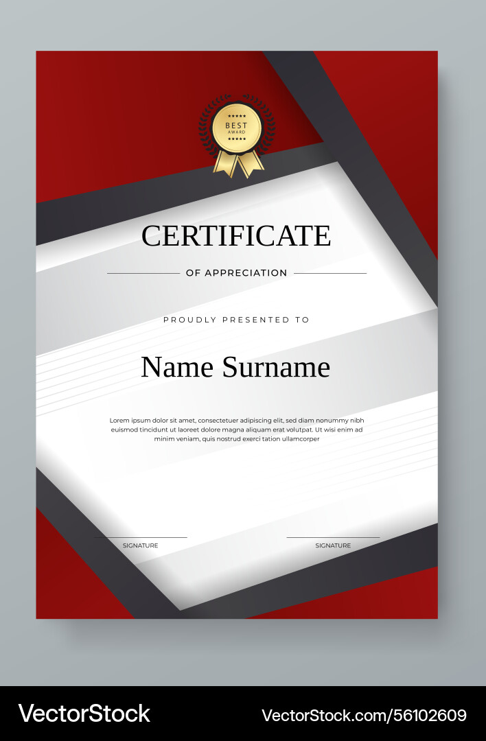 Modern certificate template with colorful design Modern certificate template with colorful design Vector Image