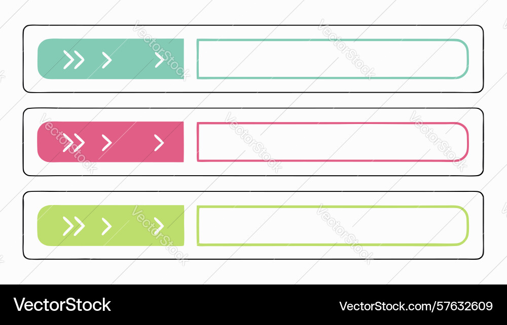 Modern ui buttons search bars set green theme vector image