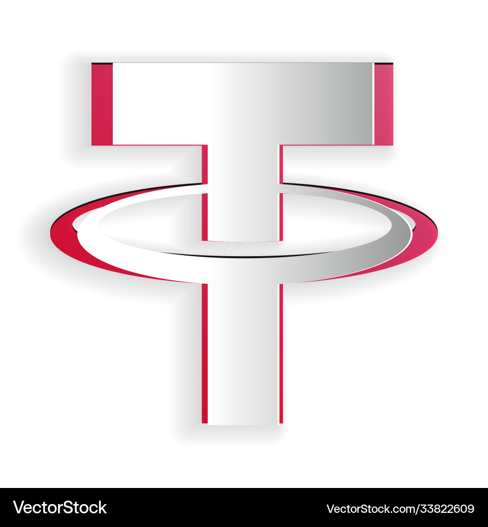 Paper cut cryptocurrency coin tether usdt icon – Royalty-Free Vector |  VectorStock