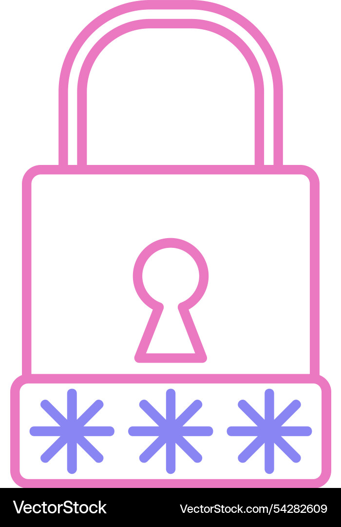 Passcode line two colour icon vector image