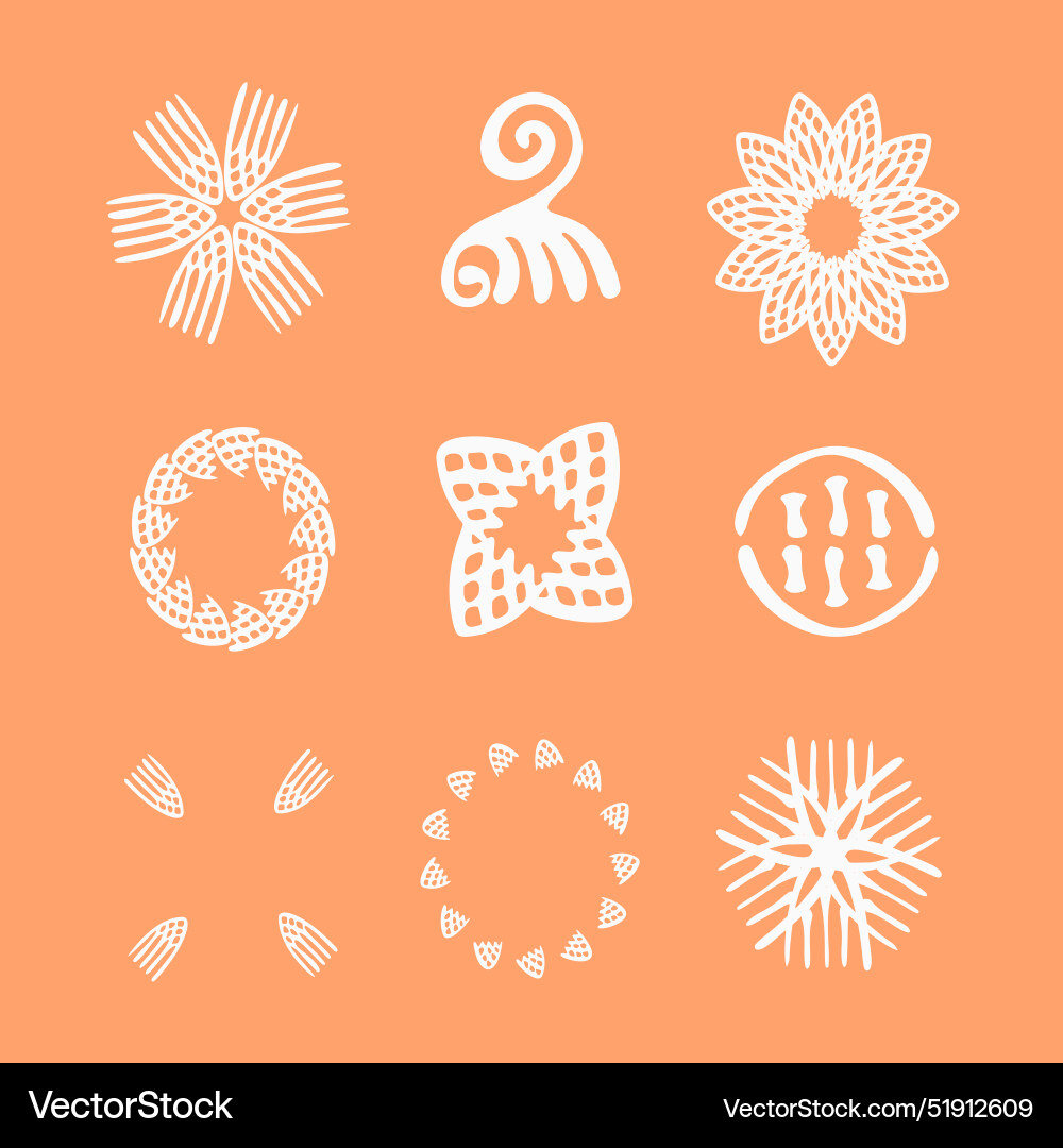 Peach fuzz botanical set texture motif Peach fuzz botanical set texture motif Vector Image