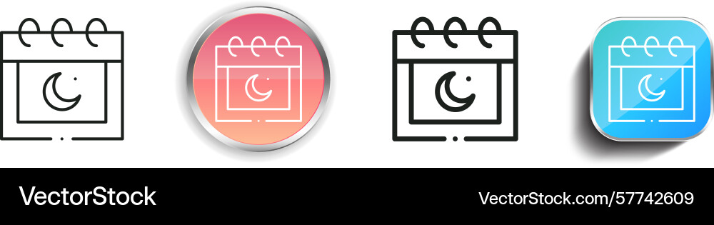 Ramadan icon thin linear regular and button style vector image